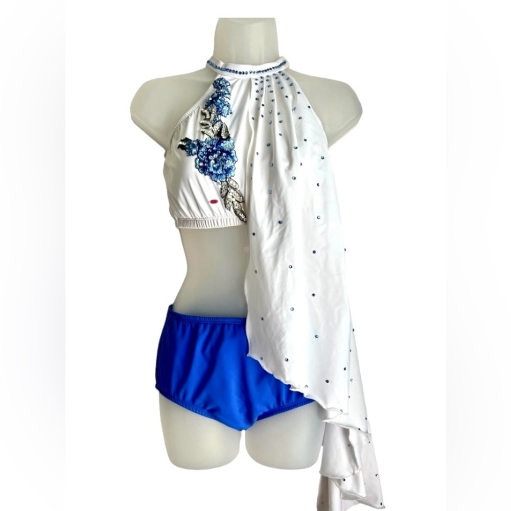 Blue & White 2 Piece Lyrical Costume Adult Large